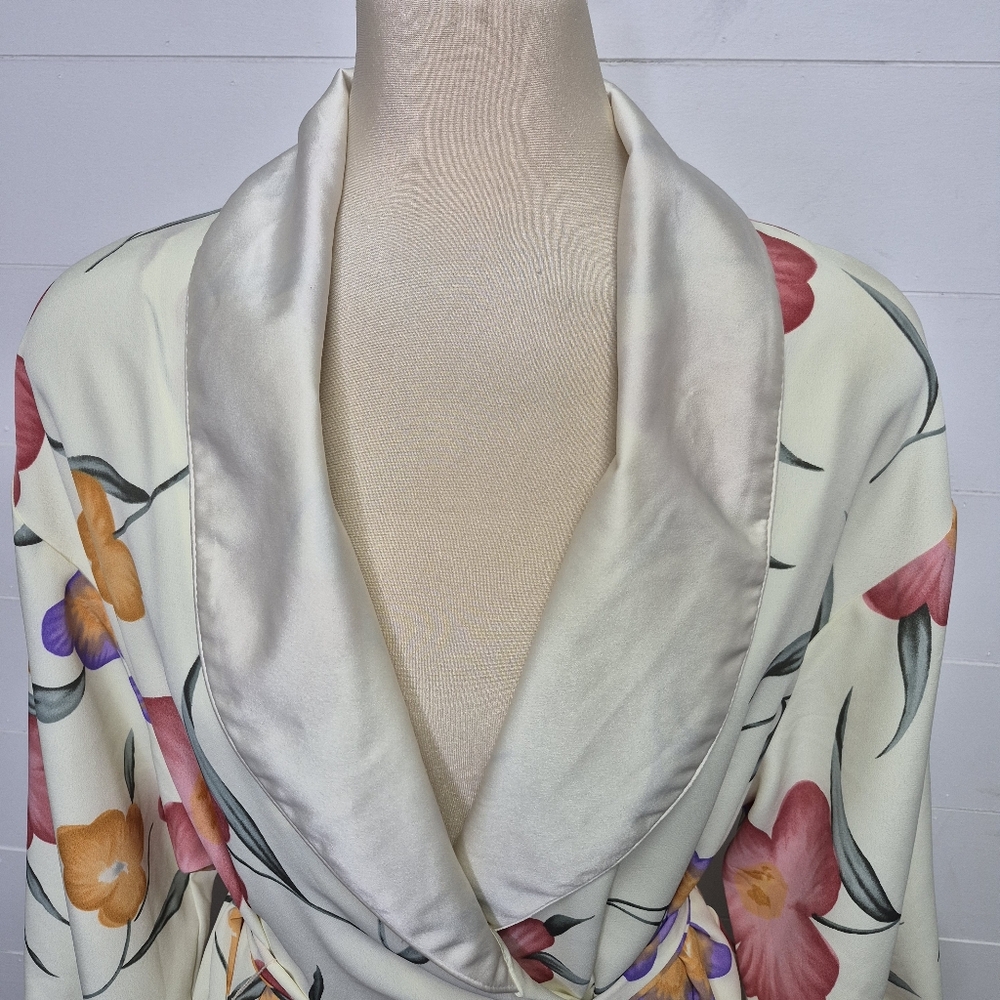 Vintage Bendigo Impressions Floral Robe With Tassel Ties Size M - Picture 3 of 12